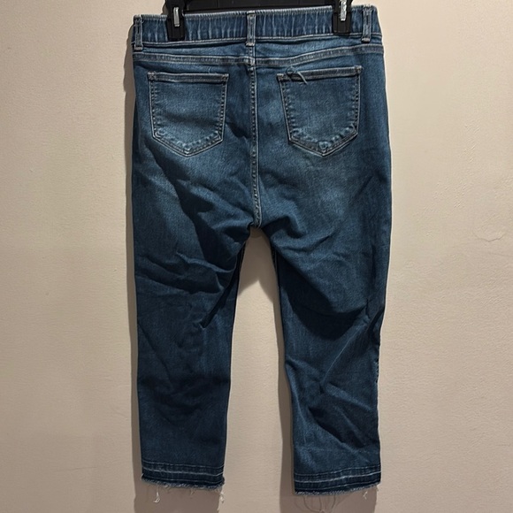 Rafaella Blue Ankle Cropped Jeans with Floral Embroidery size 10 - Picture 6 of 6